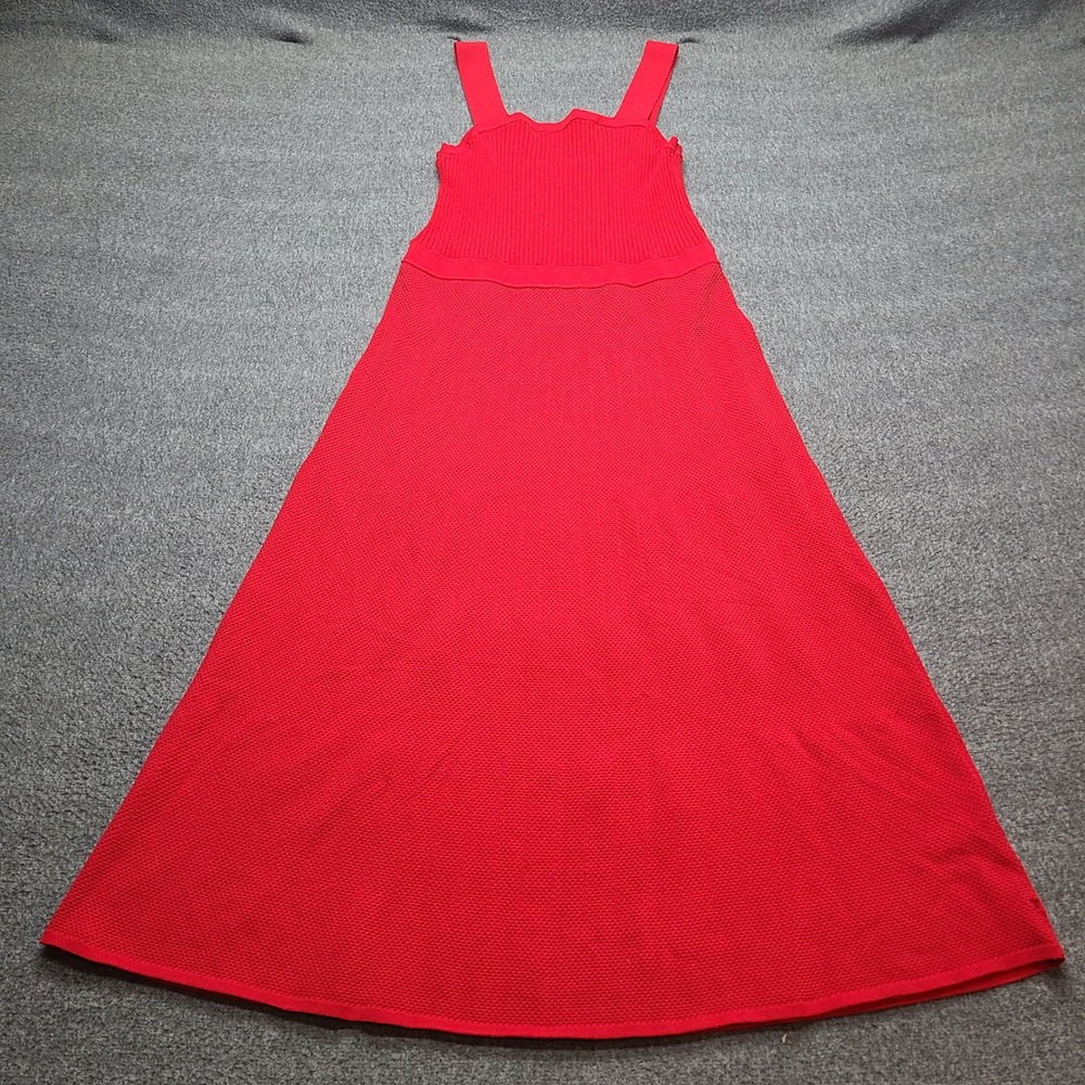 Banana Republic Maxi Dress Womens S Tall Red New‎ Knit Ribbed Sleeveless